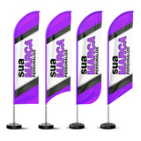 Wind Banner Completo Personalizado 2 5m Dupla Face Promoção