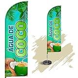 Wind Banner Dupla Face 3mt Completo Agua De Coco