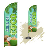 Wind Banner Dupla Face 3mt Completo Água De Coco