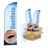 Wind Banner Dupla Face 3mt Completo Dentista Kit C 2unds