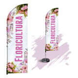 Wind Banner Dupla Face 3mt Completo Floricultura