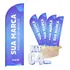 Wind Banner Dupla Face 3mt Completo Kit C/ 4unds
