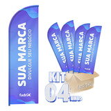 Wind Banner Dupla Face 3mt Completo Kit C 4unds