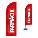 Wind Banner Dupla Face 3mt Completo Personalizado Farmácia