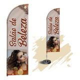 Wind Banner Dupla Face 3mt Completo Salão De Beleza