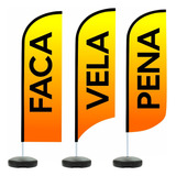 Wind Banner Fly Flag Dupla Face 3m Flâmula Tecido C blackout