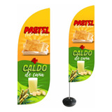 Wind Banner Pastel E Caldo De Cana 2 8mt Kit Completo D face