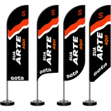 Wind Banner Personalizado Kit Completo D Seu Jeito 2 8m Luxo