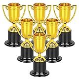 WINKIO Mini Troféus Pacote Com 6 Troféus De Ouro Troféus De Plástico Para Crianças Taças De Troféu De 10 Cm Troféus De Prêmio Para Lembranças De Festa Adereços Recompensas Prêmios Ganhadores Cerimônia De Competições