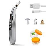 Winnes Caneta De Acupuntura  Caneta De Acupuntura Eletrônica  Recarregável Por USB  Alívio Da Dor  Meridianos Elétricos  Caneta Massageadora  Ferramenta De Massagem Para Alívio Da Dor Com 3 Cabeças De