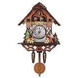 Winomo Relógio De Cuco Tradicional Chalé, Relógio Retrô De Casa De Pássaros, Relógio De Casa Para Decoração De Parede