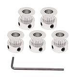 WINSINN GT2 Polia 20 Dentes 8 Mm Furo 6 Mm Largura 20T Roda Polia De Correia Dentada Alumínio Para Impressora 3D  Pacote Com 5 Peças 