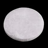 Wish Well Placa De Carregamento De Selenite - Cristal De Selenito Redondo De 10 Cm - Minerado E Fabricado Em Marrocos - Ideal Para Limpar E Recarregar Cristais E Pedras De Cura