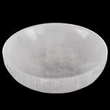 Wish Well Tigela Grande De Selenita - Tigela De Cristal Selenita De 14 Cm - Extraída E Fabricada Em Marrocos - Ideal Para Limpar Cristais E Pedras De Cura - Cristais De Proteção - Presente Espiritual