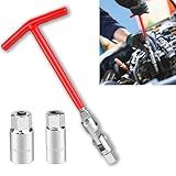 Wogomz Chave Soquete De Vela De Ignição Com Cabo Em T Com 16 Mm  5 20 3 Cm  E 21 Mm  13 40 6 Cm   Ferramenta De Remoção Universal De Chave De Vela De Ignição Para Motocicletas  Cortadores De Grama 