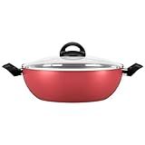 Wok Com Tampa De Vidro E Alças Chilli 28 Cm Cereja Brinox