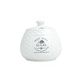 WOLFF Açucareiro De Cerâmica Com Tampa Sweet Home Retrô Branco 300ml