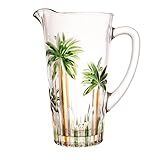 Wolff Palm Tree Jarra De Cristal, Multicor (palmeira Verde Pintura à Mão), 1.2 L