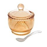 Wolff Pearl Açucareiro De Cristal Com Colher Laranja Âmbar 10 X 8 X 7 Cm