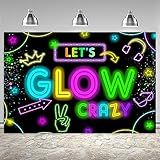 Wollmix Material De Decoração De Festa Neon Brilhante 1 8 X 1 2 M Que Brilha No Escuro Vamos Brilhar Banner Fotografia Fundo Aniversário Sleppover Grafite Tinta Respingo Luz Negra Cabine De Fotos