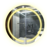 Woodglass Espelho Redondo Jateado Com Led 60x60 Lapidado Cor Da Moldura Branco Quente