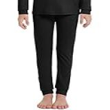 Woolcano Calça Infantil Unissex 100 Lã Merino Camada De Base Leve Térmica Inferior Preto 5 6 Anos