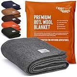 Woolly Mammoth Woolen Co Cobertor Extra Grande De Lã Merino Equipamento Perfeito Para Uso Ao Ar Livre Rolo De Cama Para Bushcraft Acampamento Caminhada Sobrevivência Ou Cobertor Na Cabana