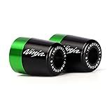 Wooxiu Extremidade Do Guidão Para Kawasaki Ninja 250 300 400 650 1000 400r 250r 250sx 1000sx H2r Zx14r Zx10r Zx6r Motocicleta Cnc Alumínio Guidão Barra Extremidades Plug Balance Pad Acessórios (verde)