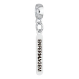 Work Semijoias Pingente Berloque Charms Plaquinha Enfermagem Banhado A Prata 925 Premium