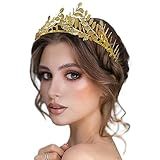 WOVOWOVO Coroas De Folhas Douradas Para Mulheres Meninas Tiaras De Casamento Acessórios De Cabelo Tiara De Noiva Tiara De Cabeça Deusa Grega Cosplay Foto De Formatura Metal