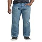 Wrangler Authentics Calça Jeans Masculina Clássica Com 5 Bolsos E Ajuste Relaxado, Jeans Flexível Descolorido, 52w / 30l