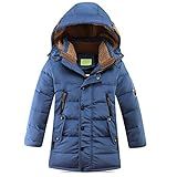 WSLCN Casaco Infantil Com Capuz E Capuz Para Inverno Jaqueta Longa Para Uso Externo Azul For 130cm