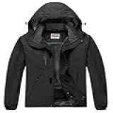 WULFUL Jaqueta De Esqui Masculina à Prova D água Quente De Inverno Jaqueta Corta Vento De Montanha Preto M