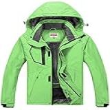 WULFUL Jaqueta De Esqui Masculina à Prova D água Quente De Inverno Jaqueta Corta Vento De Montanha Verde Fluorescente XGG