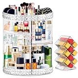 WuNa Organizador Giratório De Maquiagem 360 Suporte Para Batom Organizador De Cosméticos De Grande Capacidade Estojo Transparente Para Exibição De Cosméticos Com 8 Camadas Organizador De Perfume Giratório Para Penteadeira