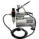 WWSoldas Kit Aerógrafo Com Compressor Profissional Ação Dupla Bico 0 3mm Para Arte Aeromodelismo Confeitaria Bronzeamento Artificial Retoque Automotivo 110V 220V