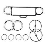 Wynmoto Conjunto De Anéis De Acabamento De Alto-falante De Velocímetro De Acento Estéreo De 9 Peças Adequado Para Harley Davidson Touring Electra Street Glide Road Glide Ultra Clas (, Lasca)