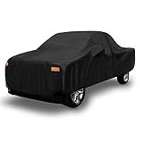 X AUTOHAUX Capa De Caminhonete Para Ford F150 Standard Cabine Pickup 2 Portas 04 21 F350 Cabine Padrão 2 Portas 08 21 Exterior Impermeável Sol Chuva Poeira Vento Neve Proteção Com Zíper Preto