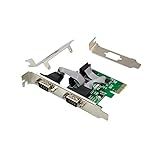X MEDIA Cartão Adaptador XM PEX 2S PCI E 2 Portas DB9 Serial RS232 Port PCI Express PCIe X1 Chipset WCH382L 16C550 16C552 16C554 E 16C750 UART