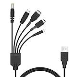 Xahpower Cabo Carregador USB 5 Em 1 Para Nintendo NDS Lite Wii U New 3DS XL LL 3DS XL LL 2DS DSi XL LL NDS GBA SP Gameboy Advance Sp PSP 1000 2000 3000