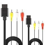 Xahpower Pacote Com 2 Cabos De Vídeo Composto AV De 1 8 M Compatível Com Nintendo 64 N64 GameCube Super Nintendo SNES TV Game