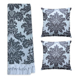 Xale Manta Sofá Jacquard 2 80 X 3 00 2 Capas De Almofadas