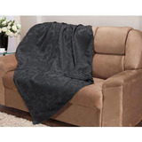 Xale Manta Sofá Jacquard Dupla Face 2 80x2 80 King Decoração Cor Preto Desenho Estampado