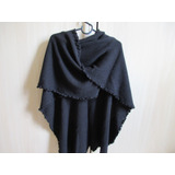 Xale Peruano   Lã De Alpaca   Preto   Lindo