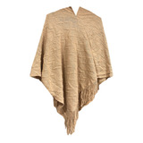 Xale Poncho Com Touca Tricô Crochê Cashmere Quentinho