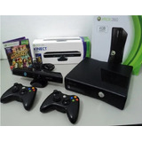 Xbox 360 Super Slim + Kinect + 1 Controles + Jogo