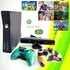 Xbox 360 S Usado Bloqueado Hd 250gb + Kinect + 2 Controles Com Capa Silicone + 6 Jogos Mídia Física