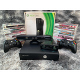 Xbox 360 Slim + Kinect Zoom + 2 Controles + 30 Jogos