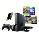 Xbox 360 Slim Original + Hd 320gb + Kinect + 2 Controles