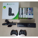 Xbox 360 Super Slim Com Kinect, 2 Controles E 17 Jogos.